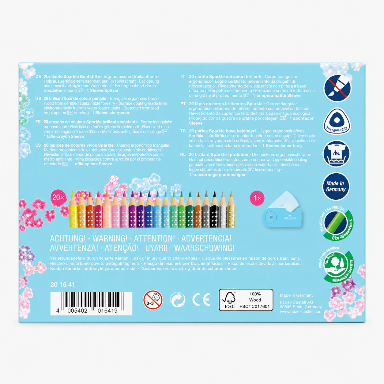 SET 20 Colores CAJA METALICA FABER CASTELL