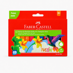 PLASTICINA JUMBO NEON 12 COLORES FABER CASTELL