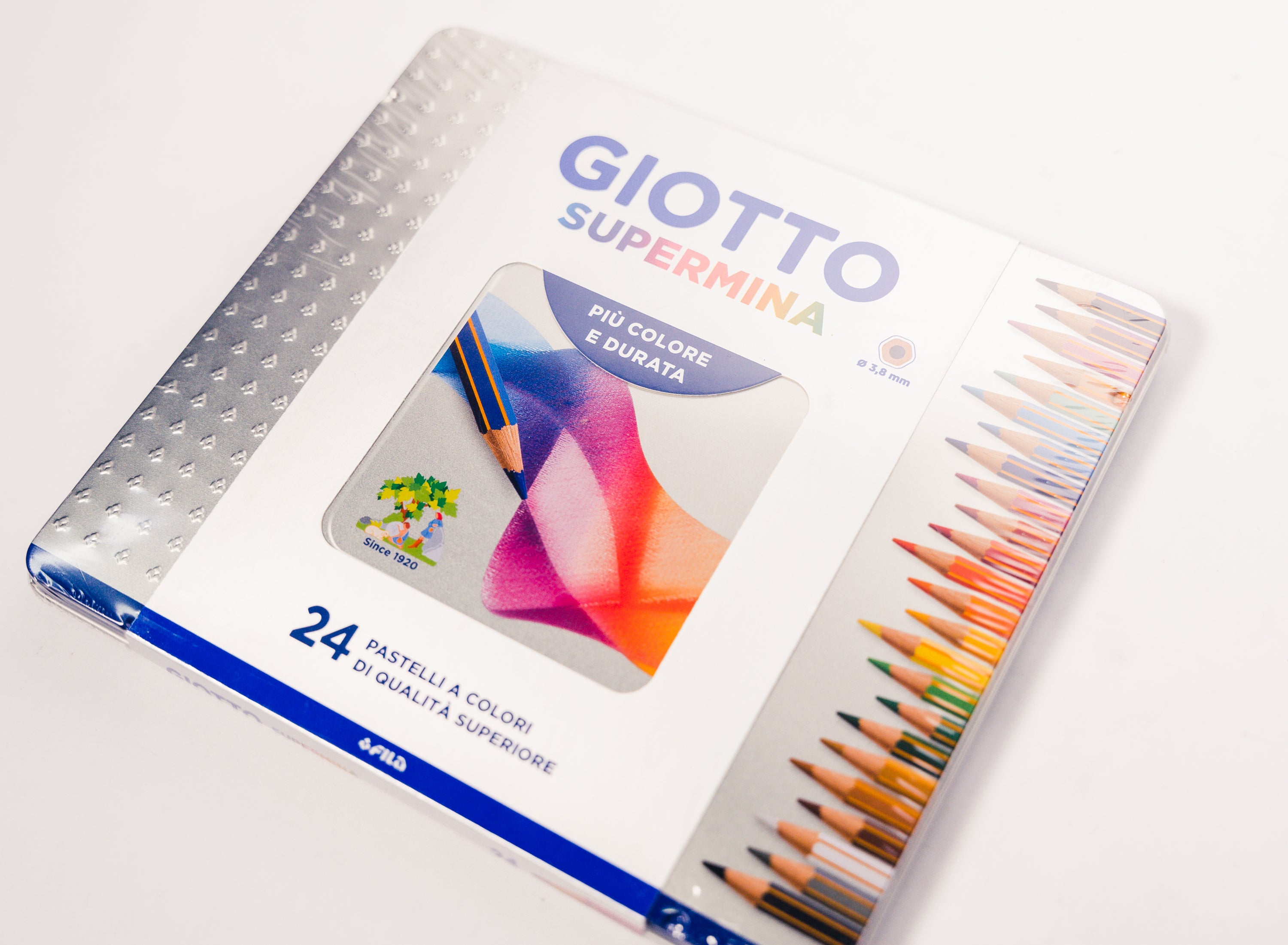 LAPIZ SUPERMINA 24 Colores CAJA METAL GIOTTO