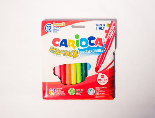 PLUMONES BRAVO 12 COLORES CARIOCA