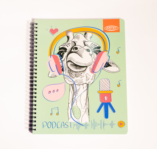 Cuaderno Universitario 7mm 100hj ANIMALES ARTEL