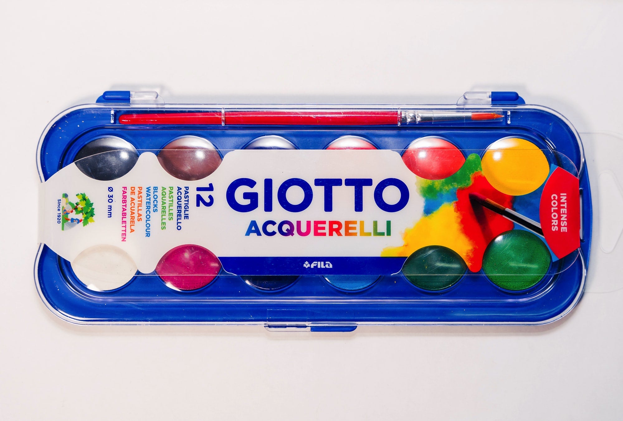 GIOTTO ACUARELA 12 COLORES 30mm