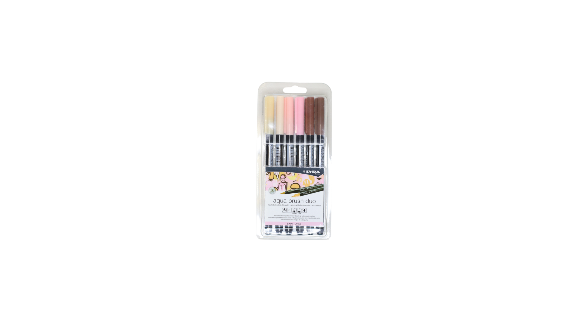 MARCADOR PUNTA PINCEL Duo ACUARELA 6 COLORES PIEL