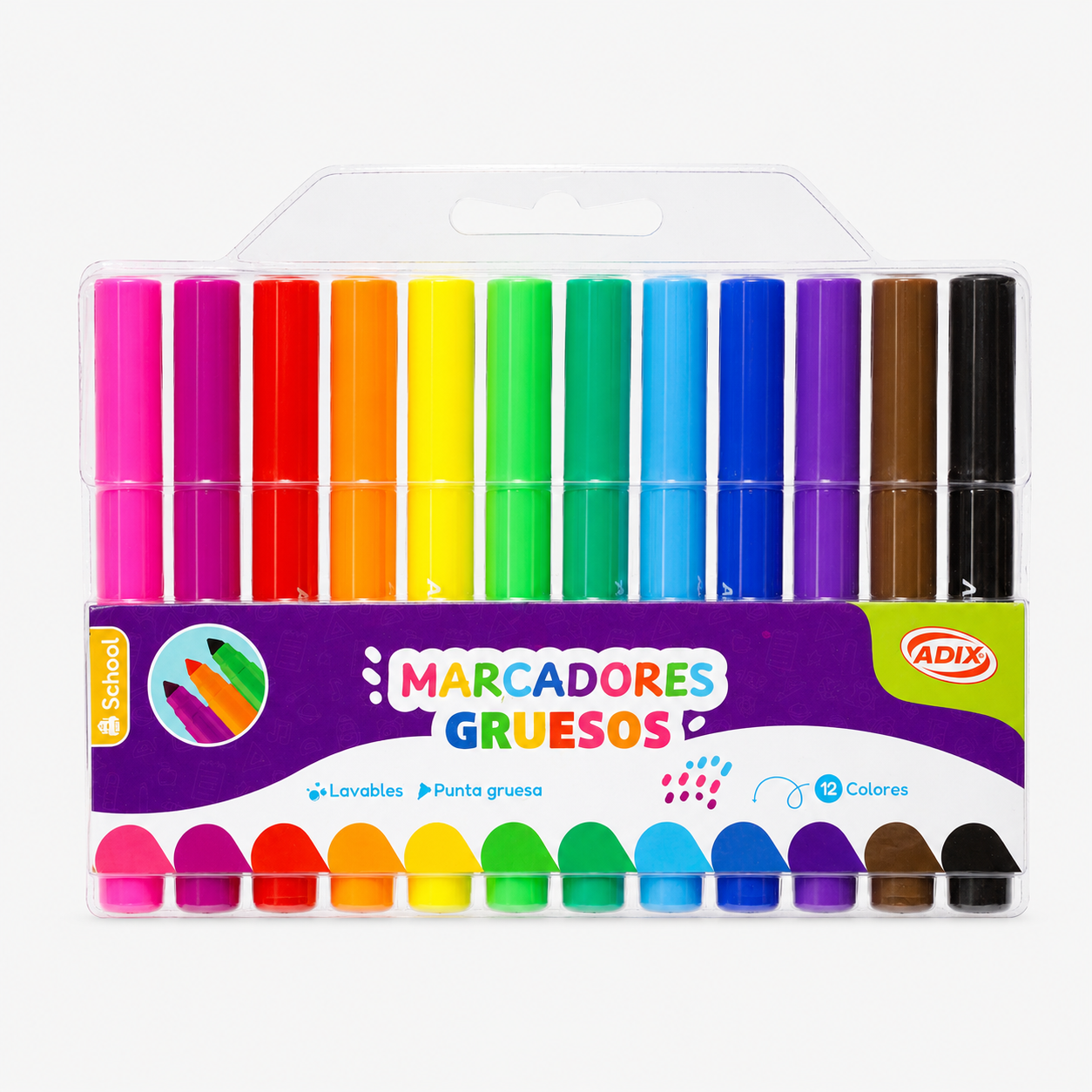 ADIX MARCADORES JUMBO 12 Colores