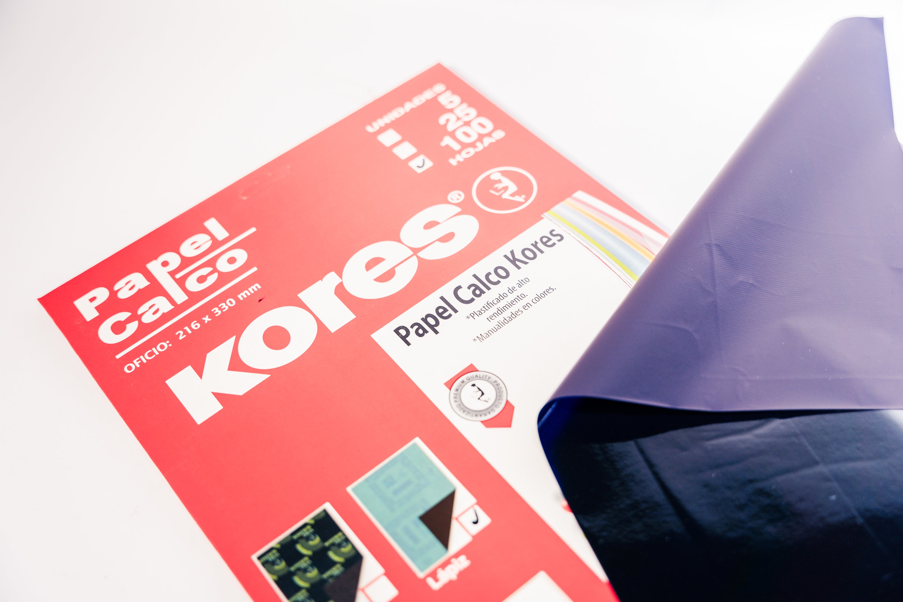 PAPEL CALCO KORES 100 UNID.AZUL   153278