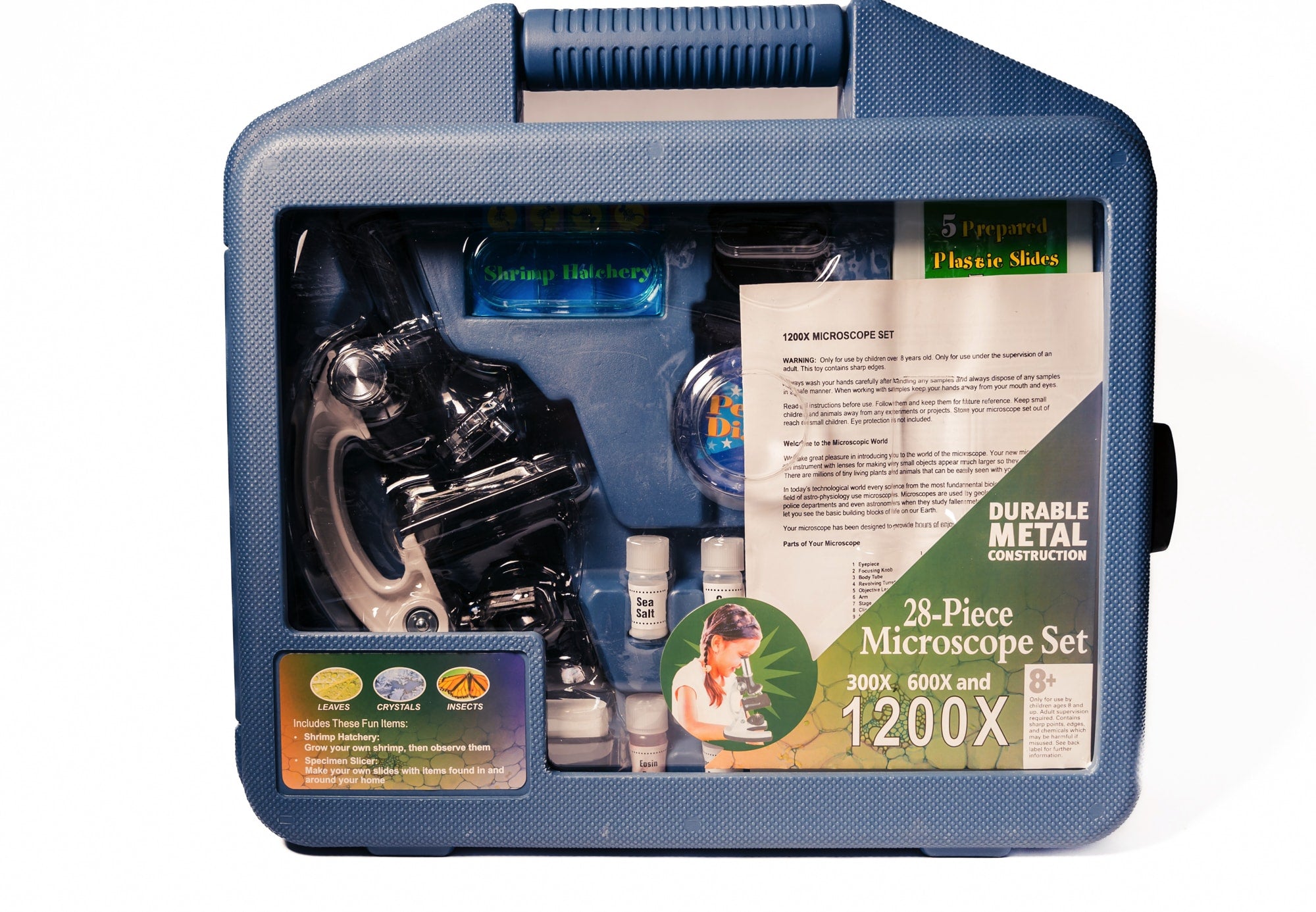 MICROSCOPIO C/LUZ 1200X MALETIN 28PZAS.